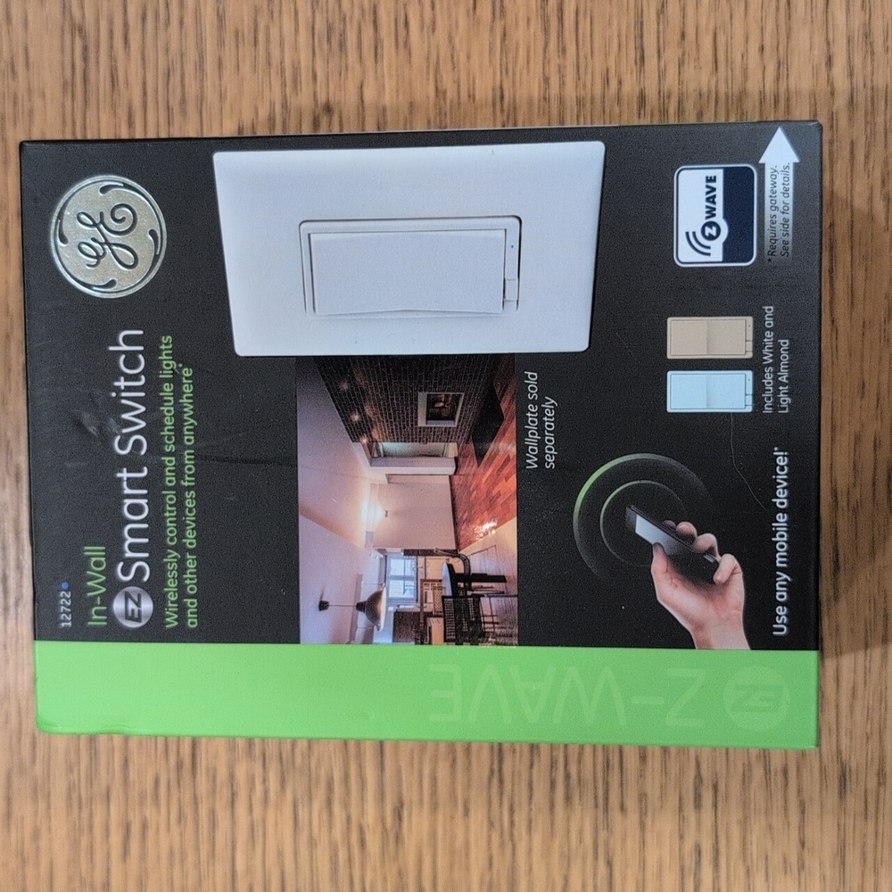 GE ZWave smart wireless switch white